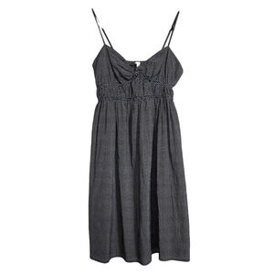 J. Crew 90s Y2K Babydoll Polka Dot Spaghetti‎ Strap Dress Smocked Grunge Preppy